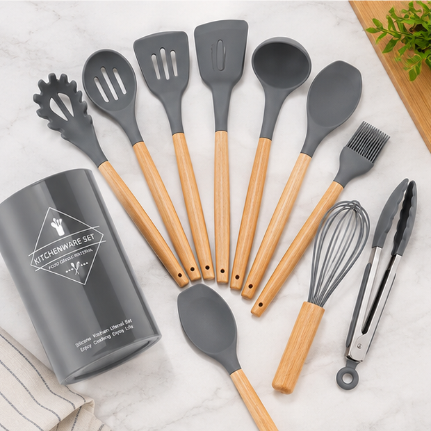 Set De 12 Utensilios De Cocina De Silicona