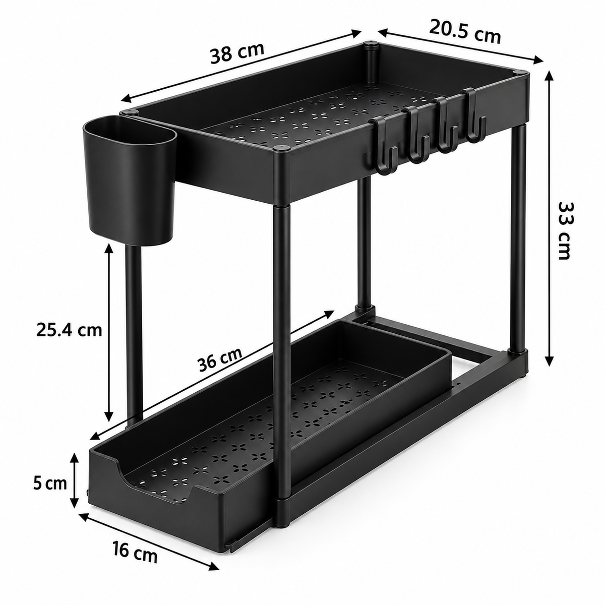 Estante Organizador Multiusos De 2 Niveles Con Bandeja Deslizante