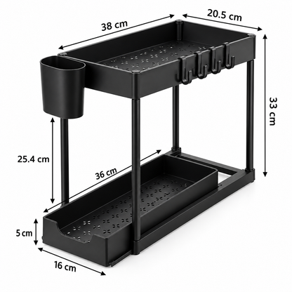 Estante Organizador Multiusos De 2 Niveles Con Bandeja Deslizante