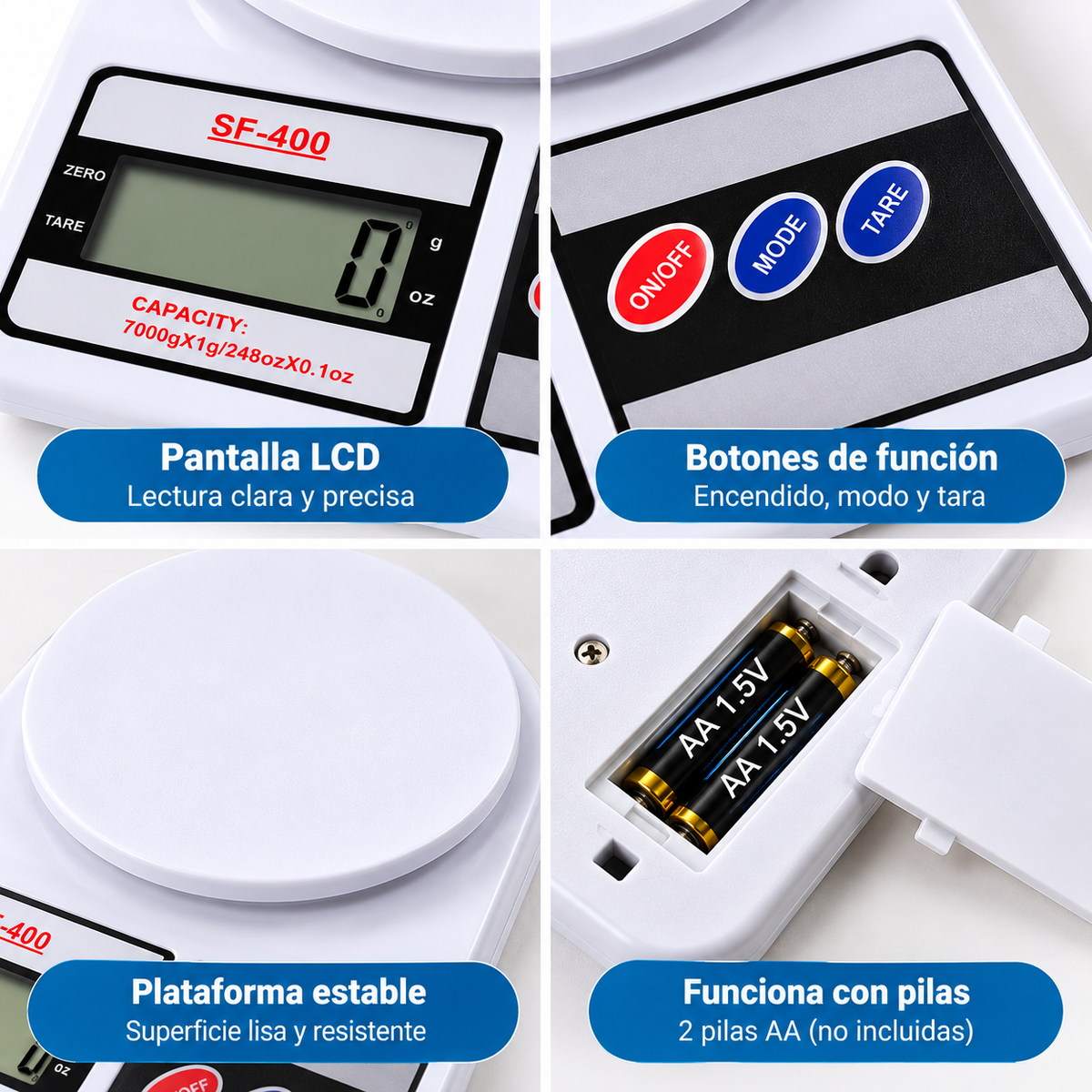 Balanza De Precisión Portátil De 1 a 10000 Gramos/Onzas