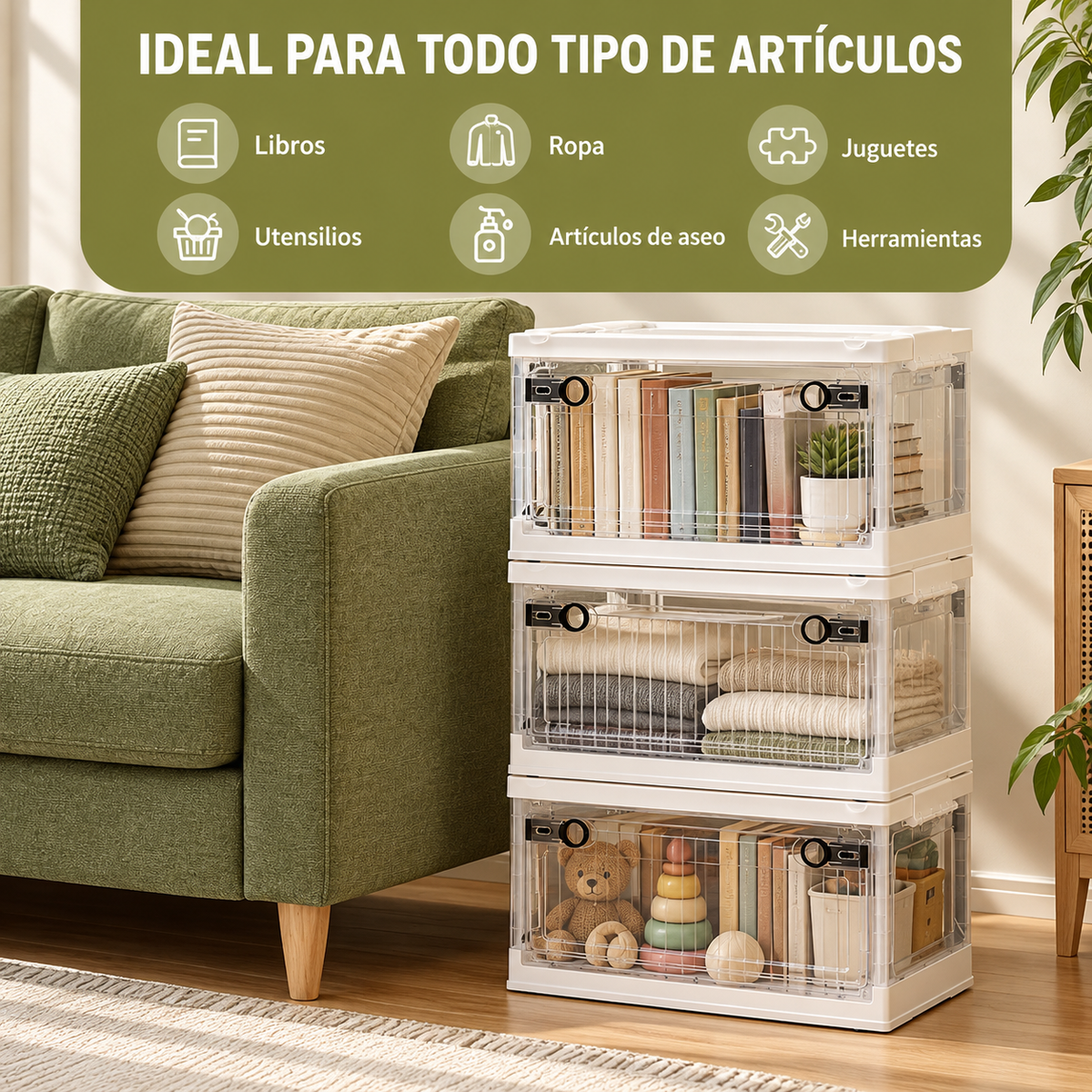 Caja Organizadora Multifuncional Plegable Con Ruedas