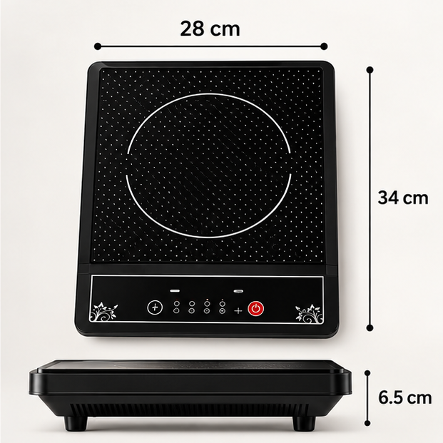 Cocina Eléctrica Premium De Inducción RAF 2000W Con Panel Táctil y 9 Niveles