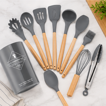 Set De 12 Utensilios De Cocina De Silicona