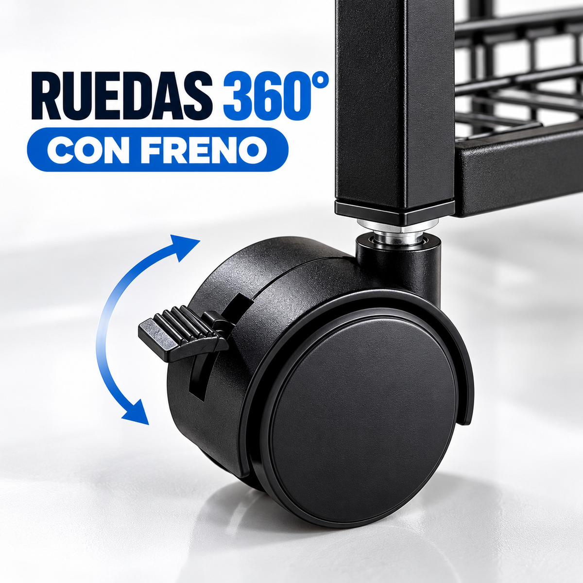 Estante Organizador De Cocina Metálico De 4 Niveles Con Ruedas